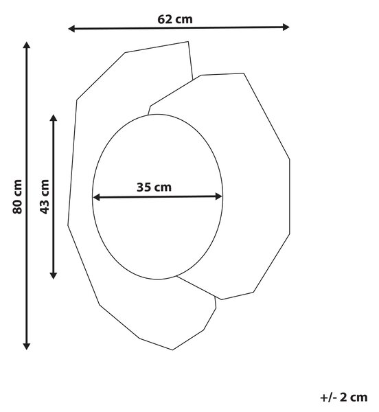 Zrcadlo TROYON 62 cm 80 cm Zlatorůžová