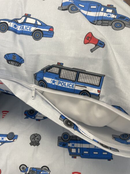 Povlečení bavlněné dětské Policie TiaHome - Dětský set 130x90cm + 65x45cm