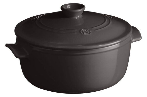 Černý keramický hrnec s poklicí Emile Henry, ⌀ 27 cm