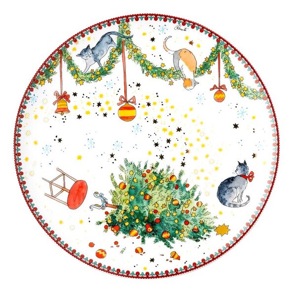 Vánoční talíř / tác na cukroví, Christmas II. 2024, Ø 22 cm Rosenthal (Rosenthal Hutschenreuther kolednící 2024 Renáta Fučíková)