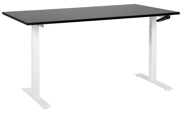 Manuálně výškově nastavitelný pracovní stůl DESTINES 160 cm 72 cm Černá/Bílá