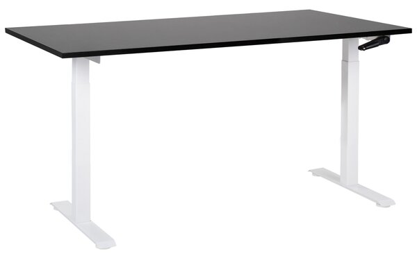 Manuálně výškově nastavitelný pracovní stůl DESTINES 160 cm 72 cm Černá/Bílá