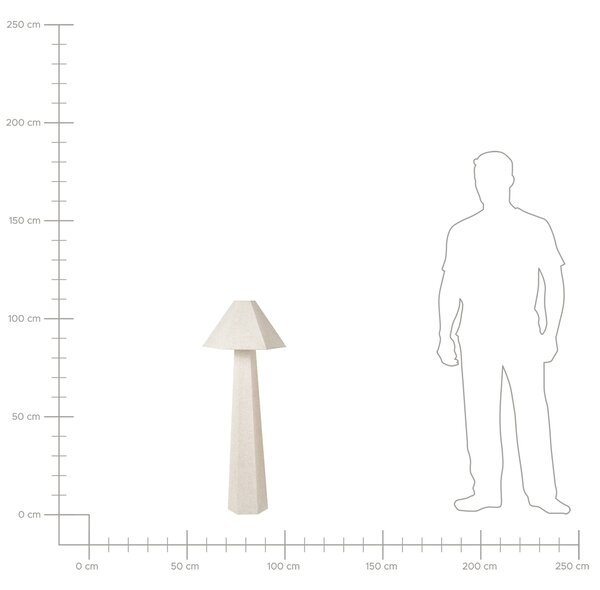 Stojací lampa DEMBI Umělý len Světle béžová