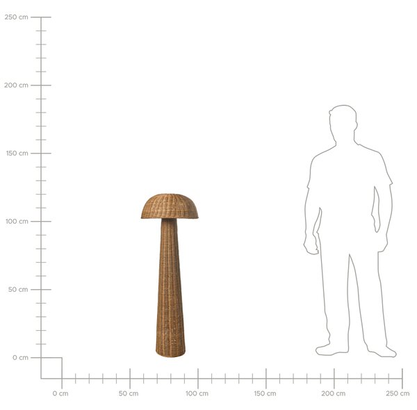 Stojací lampa ALERO Ratan Přírodní