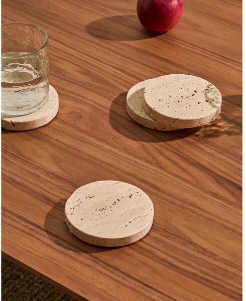 Kamenné podtácky v sadě 4 ks v přírodní barvě Zera – Kave Home