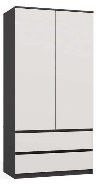 Šatní skříň do předsíně 90 cm TAAVI - antracitová / bílá