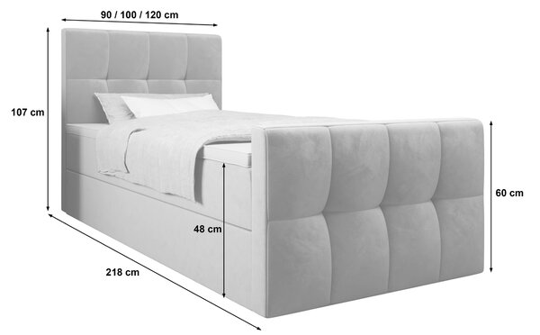 Jednolůžková boxspringová postel 120x200 ELIONE 1 - béžová