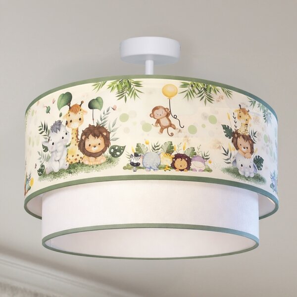 Brilagi-LED Dětský přisazený lustr BOBO 1xE27/60W/230V pr.40 cm krém./zel./džun
