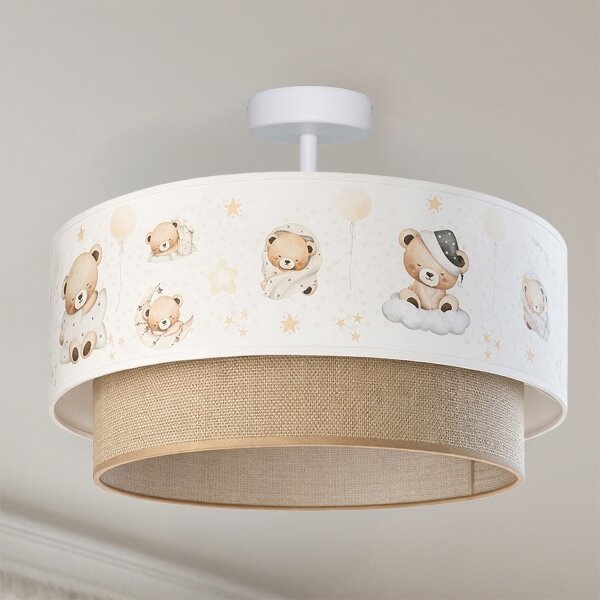 Brilagi-LED Dětský přisazený lustr BOBO 1xE27/60W/230V pr. 40 cm bílá/béž./medv