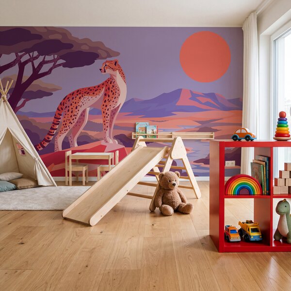 Fototapeta Gepard stojící na skále, Fototapety se zvířaty, Populární fototapety - Tapeko.co.cz