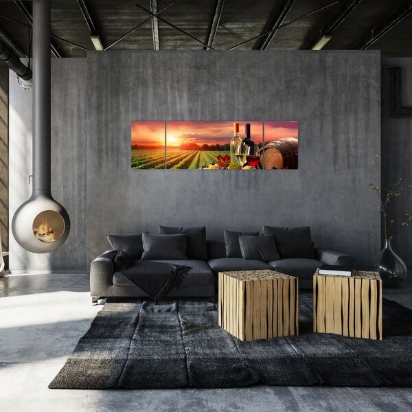 Obraz vinice s vínem (170x50 cm)