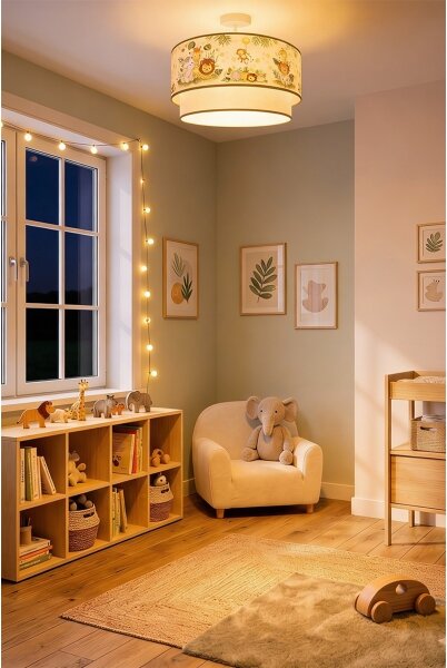 Brilagi-LED Dětský přisazený lustr BOBO 1xE27/60W/230V pr.40 cm krém./zel./džun