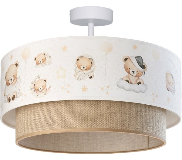 Brilagi-LED Dětský přisazený lustr BOBO 1xE27/60W/230V pr. 40 cm bílá/béž./medv