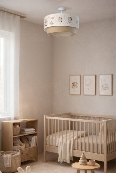 Brilagi-LED Dětský přisazený lustr BOBO 1xE27/60W/230V pr. 40 cm bílá/béž./medv