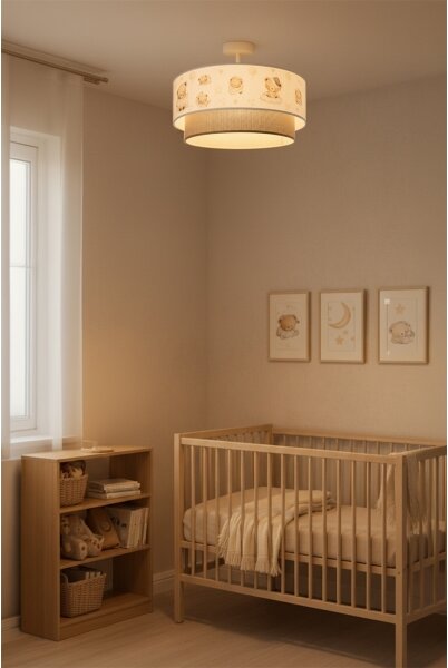 Brilagi-LED Dětský přisazený lustr BOBO 1xE27/60W/230V pr. 40 cm bílá/béž./medv