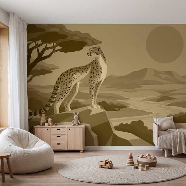 Fototapeta Gepard stojící na skále, Fototapety se zvířaty, Populární fototapety - Tapeko.co.cz