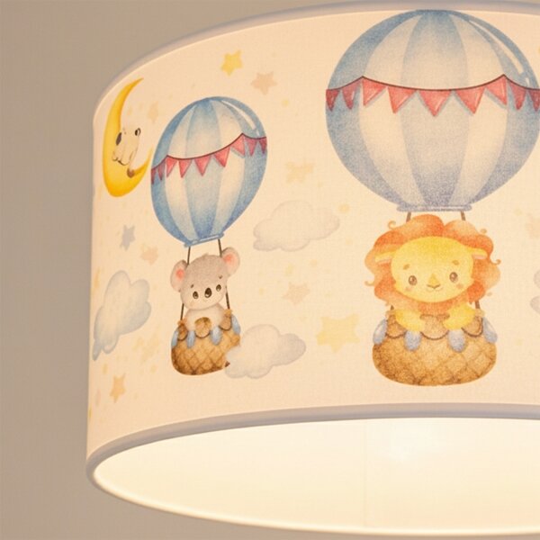 Brilagi - LED Dětský lustr na lanku BOBO 1xE27/60W/230V pr. 35 cm bílá/zvířátka
