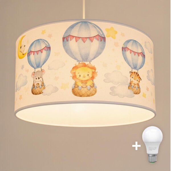 Brilagi - LED Dětský lustr na lanku BOBO 1xE27/60W/230V pr. 35 cm bílá/zvířátka
