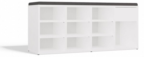 Sedací botník CASPER - bílý / šedý