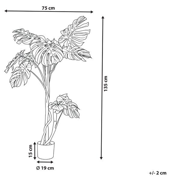 Umělá rostlina MONSTERA PLANT 135 cm Zelená