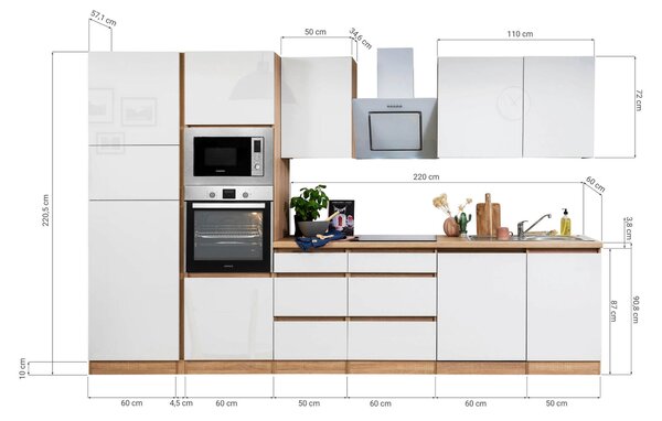 KUCHYŇSKÝ BLOK 345 cm Respekta - Online Only kuchyňské linky, Online Only