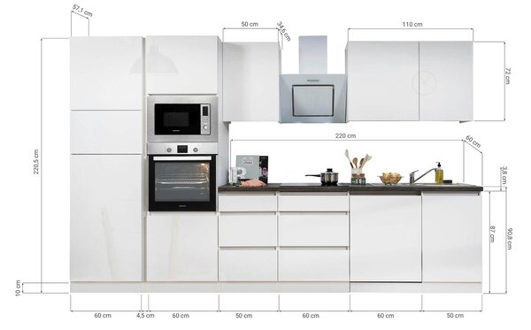KUCHYŇSKÝ BLOK 345 cm Respekta - Online Only kuchyňské linky, Online Only