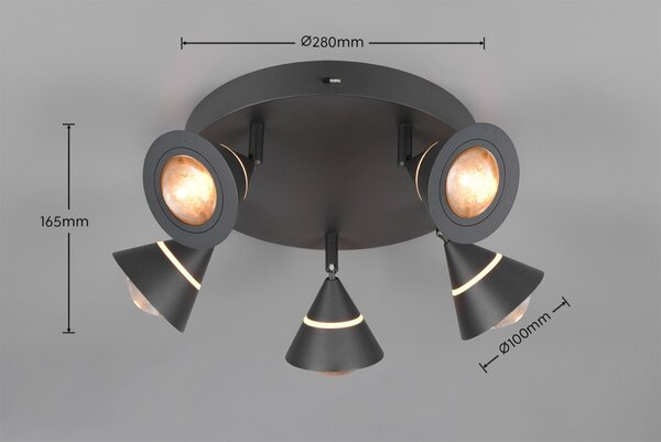 Trio 637010532 LED bodové stropní svítidlo ROMEO | 7W integrovaný LED zdroj | 700lm | 2300+3000+4000K