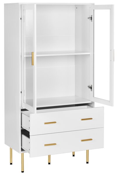 Skleněná vitrína MILORA 80 cm Bílá