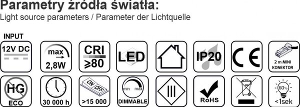 In-Design MAGNETO LED svítidlo pod skříňku 2,8 W, černé, 4000–4500 K