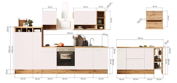 KUCHYŇSKÝ BLOK 310-150 cm Respekta - Online Only kuchyňské linky, Online Only