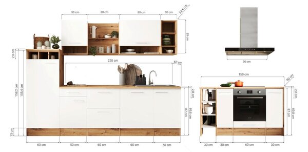 KUCHYŇSKÝ BLOK 280-150 cm Respekta - Online Only kuchyňské linky, Online Only