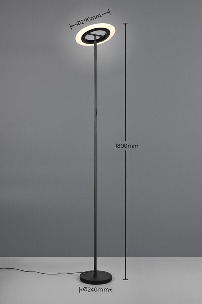 Trio R43411132 LED stojací lampa SANBA | 17W integrovaný LED zdroj | 1900lm | 2700-6500K | dálkové ovládání | stmívač | rgb - barevné