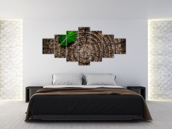 Obraz listu na kmeni stromu (210x100 cm)