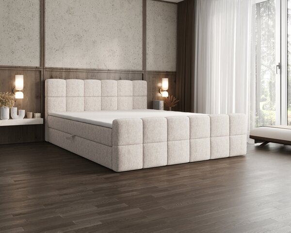 Čalouněná postel 140x200 CABRIA s úložným prostorem - ecru