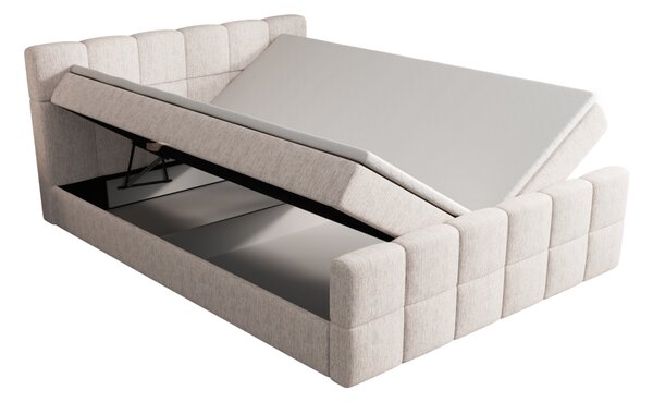 Čalouněná postel 140x200 CABRIA s úložným prostorem - ecru