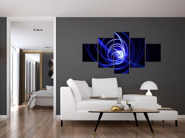 Obraz modrých spirál (125x70 cm)