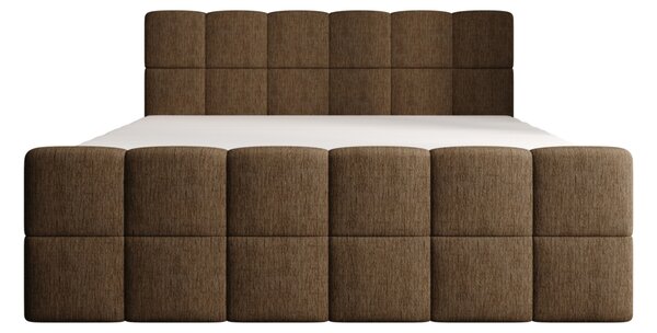 Čalouněná postel 140x200 CABRIA s úložným prostorem - hnědá