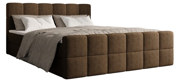 Čalouněná postel 140x200 CABRIA s úložným prostorem - hnědá