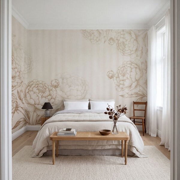 Fototapeta Květinová elegance v jemných tónech, Květinové fototapety, Populární fototapety - Tapeko.co.cz