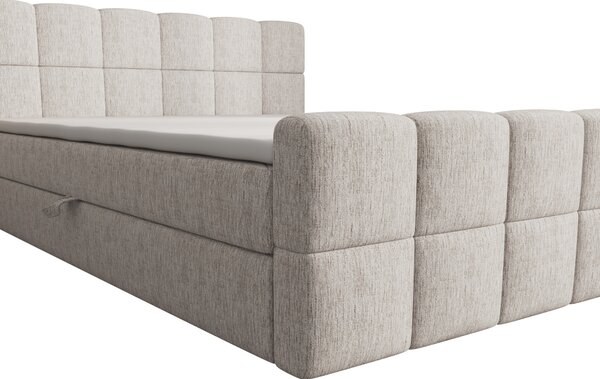 Čalouněná postel 140x200 CABRIA s úložným prostorem - světle béžová