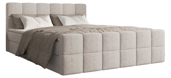 Čalouněná postel 140x200 CABRIA s úložným prostorem - světle béžová