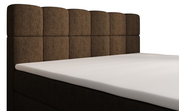 Čalouněná postel 140x200 CABRIA s úložným prostorem - hnědá