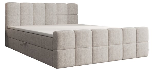 Čalouněná postel 140x200 CABRIA s úložným prostorem - světle béžová