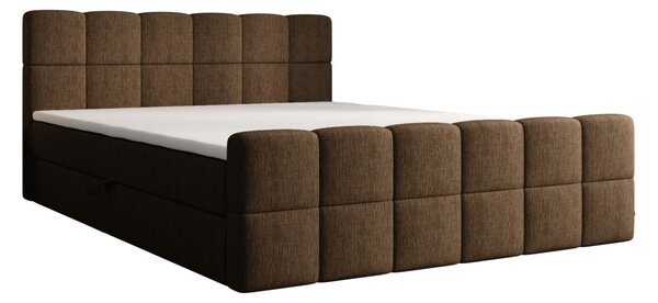 Čalouněná postel 140x200 CABRIA s úložným prostorem - hnědá