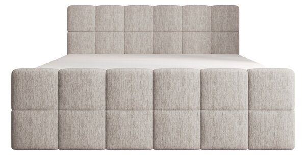 Čalouněná postel 140x200 CABRIA s úložným prostorem - světle béžová