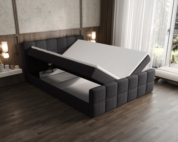 Čalouněná postel 140x200 CABRIA s úložným prostorem - černá