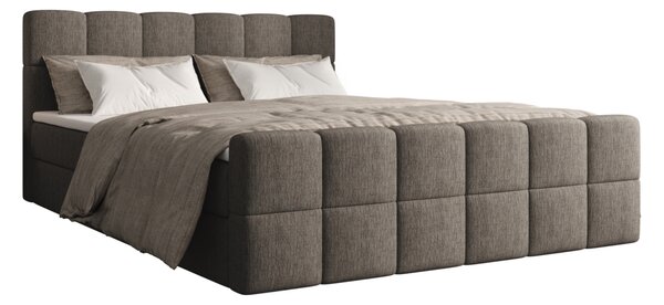 Čalouněná postel 140x200 CABRIA s úložným prostorem - šedá
