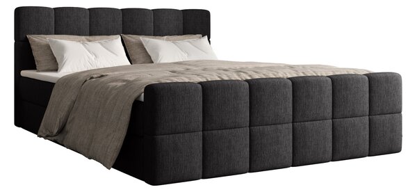 Čalouněná postel 140x200 CABRIA s úložným prostorem - černá