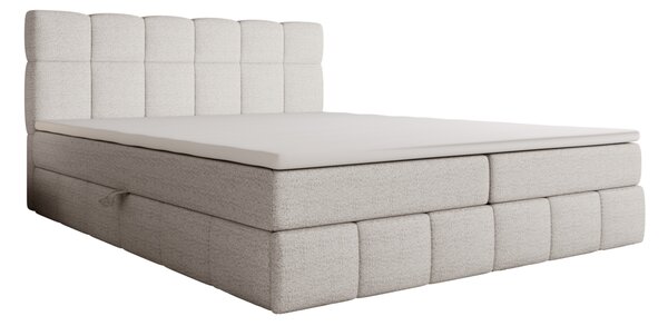 Manželská postel s úložným prostorem 140x200 VAFLIA - světle šedá