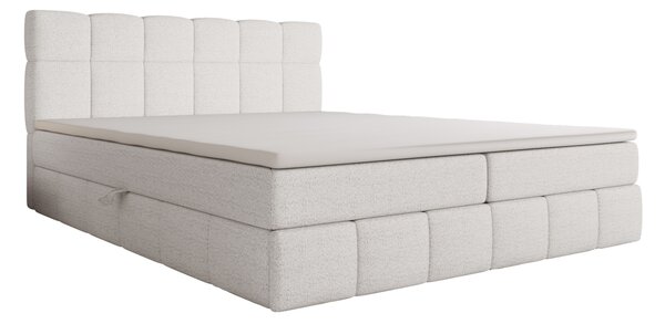 Manželská postel s úložným prostorem 140x200 VAFLIA - krémová